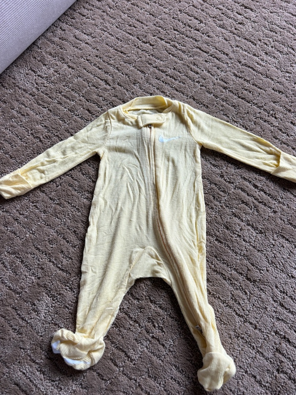 Nike Pale Yellow Infant Footed One-Piece